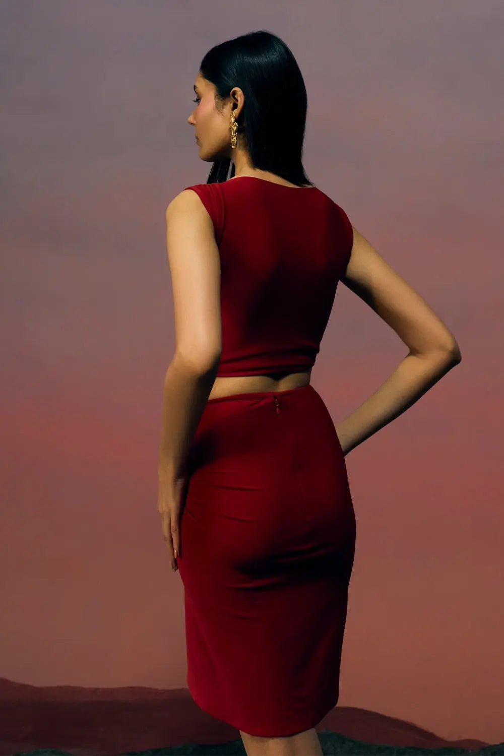 Scarlet Dusk Top Ivoryrose.in