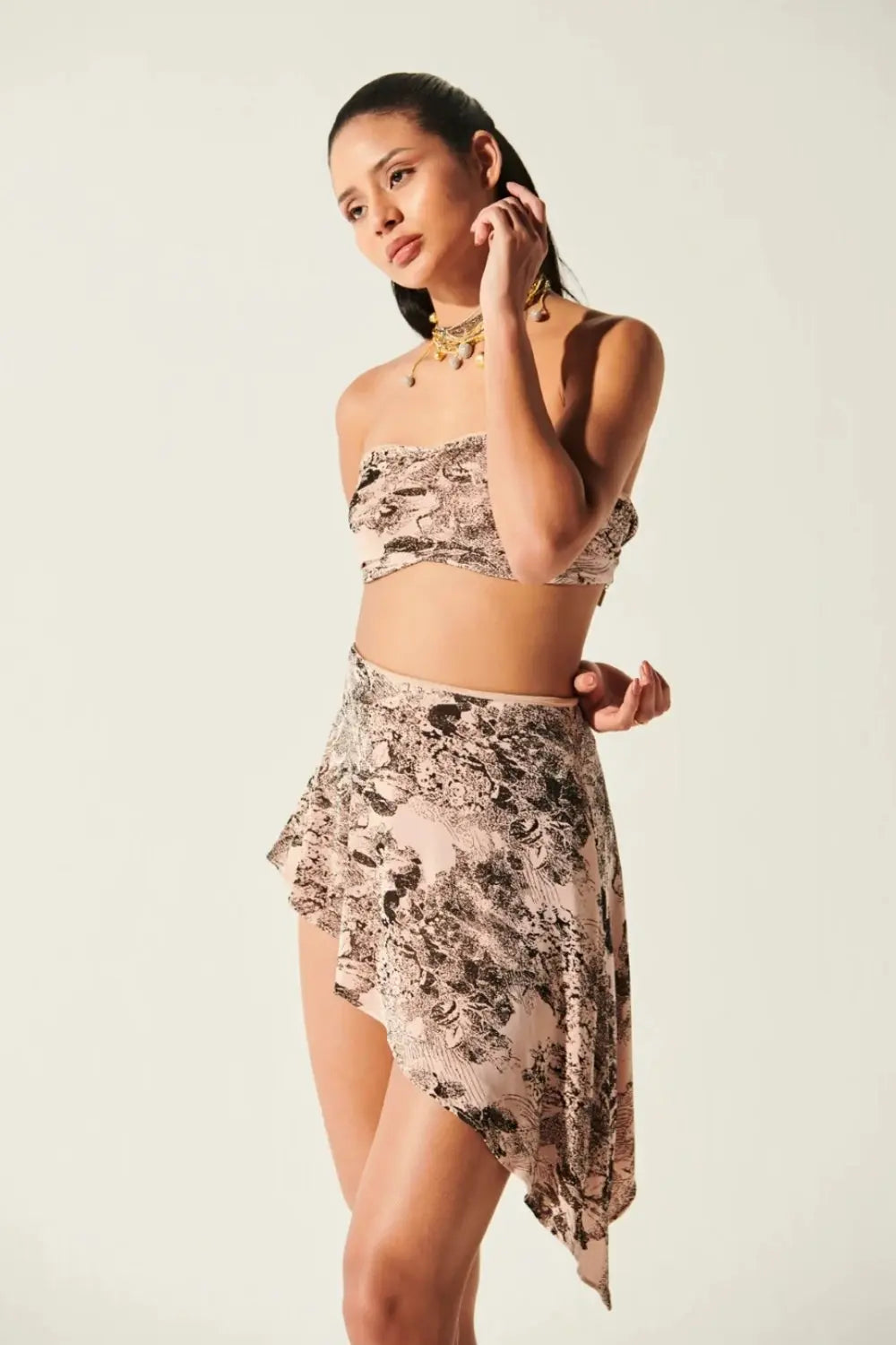 Phoenix Dress With Pearl Chain Ivory Rose