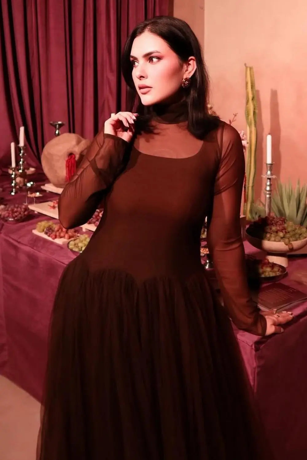 Laila Panni In Our Midnight Veil Ivory Rose