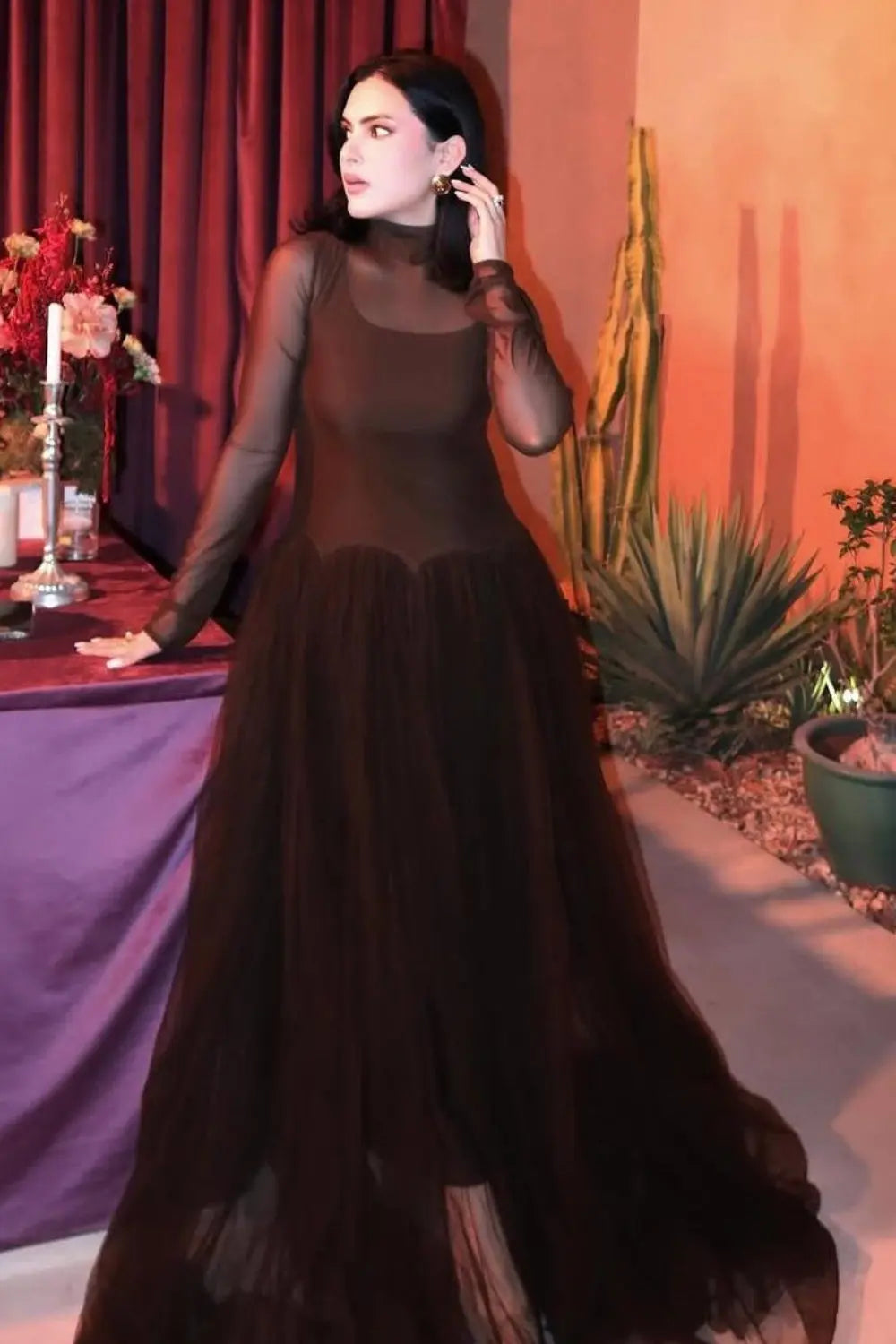 Laila Panni In Our Midnight Veil Ivory Rose