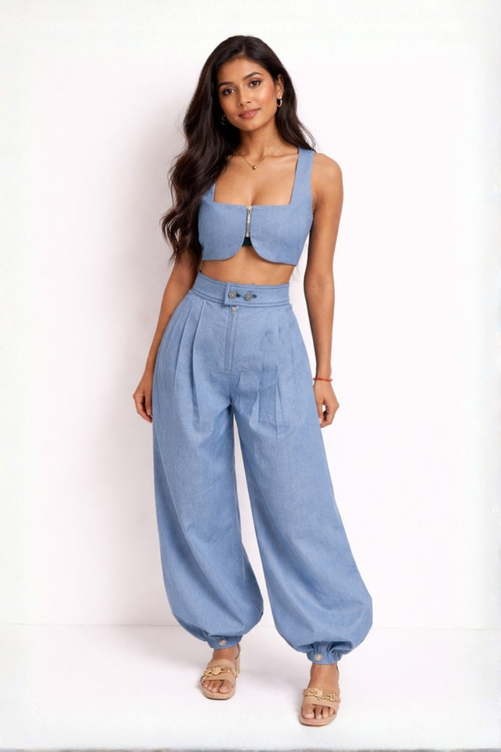 AZURE DRIFT Gathered Balloon Pants