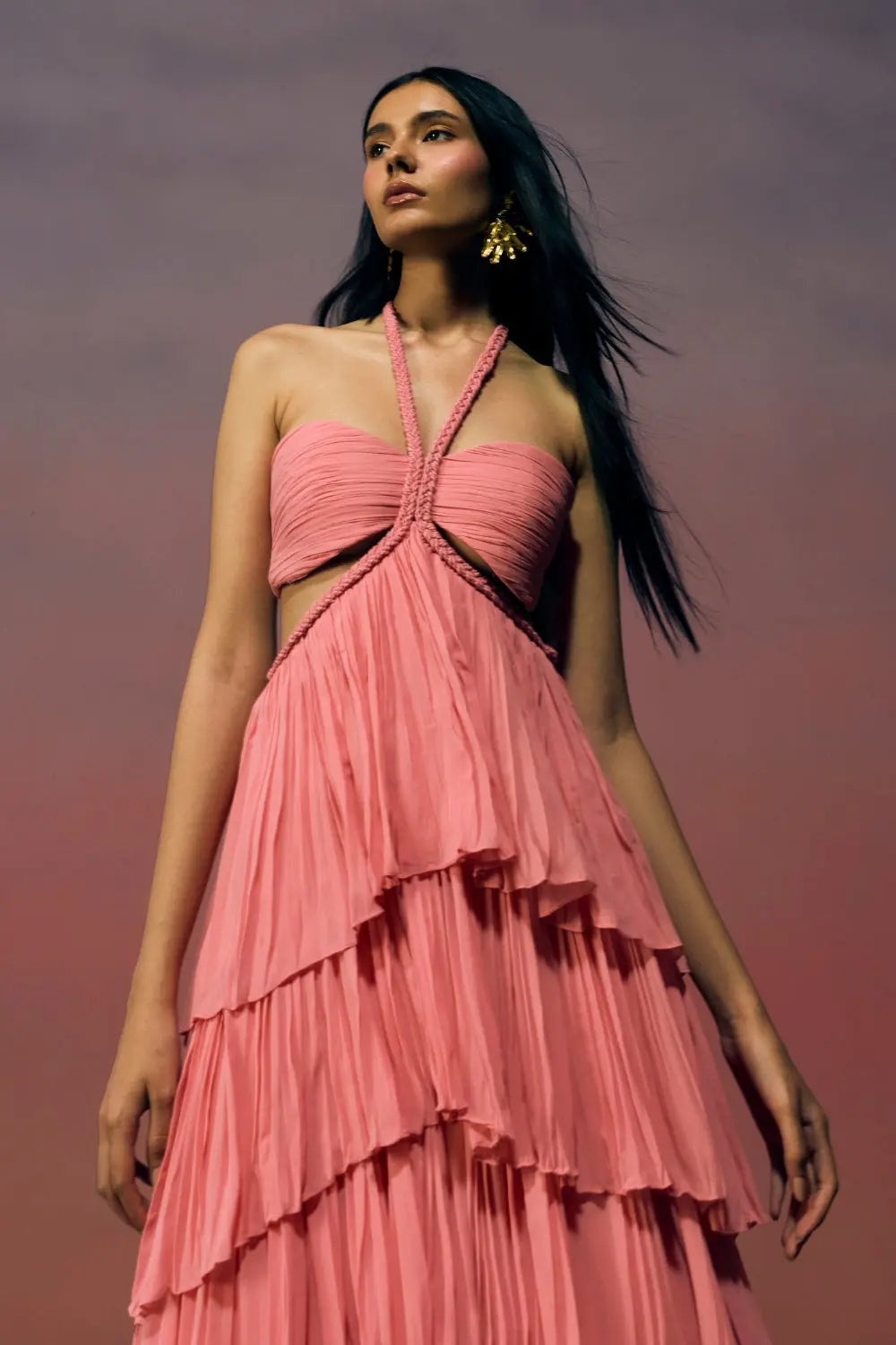 The Rosette Fringe Gown Ivoryrose.in