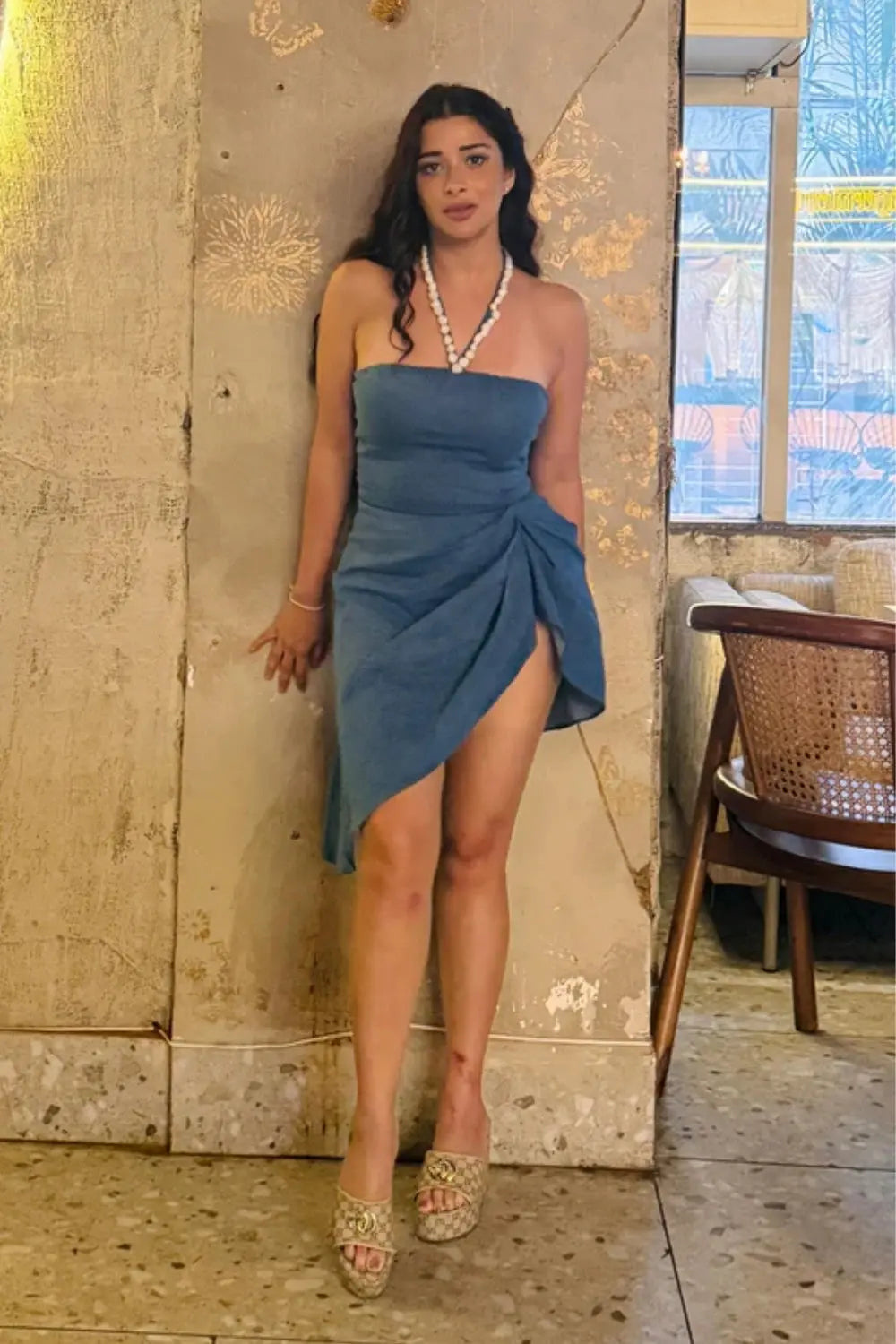 Nyra Banerjee In Our Raw Edge Dress Ivory Rose