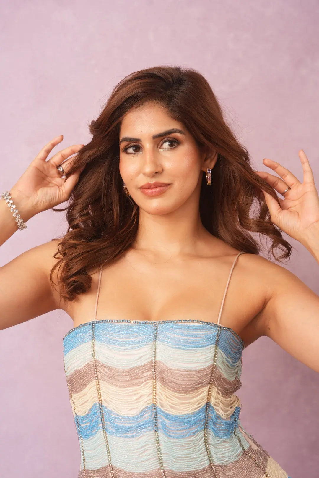 Sakshi Malik In Our Ocean Wave Corset Ivory Rose