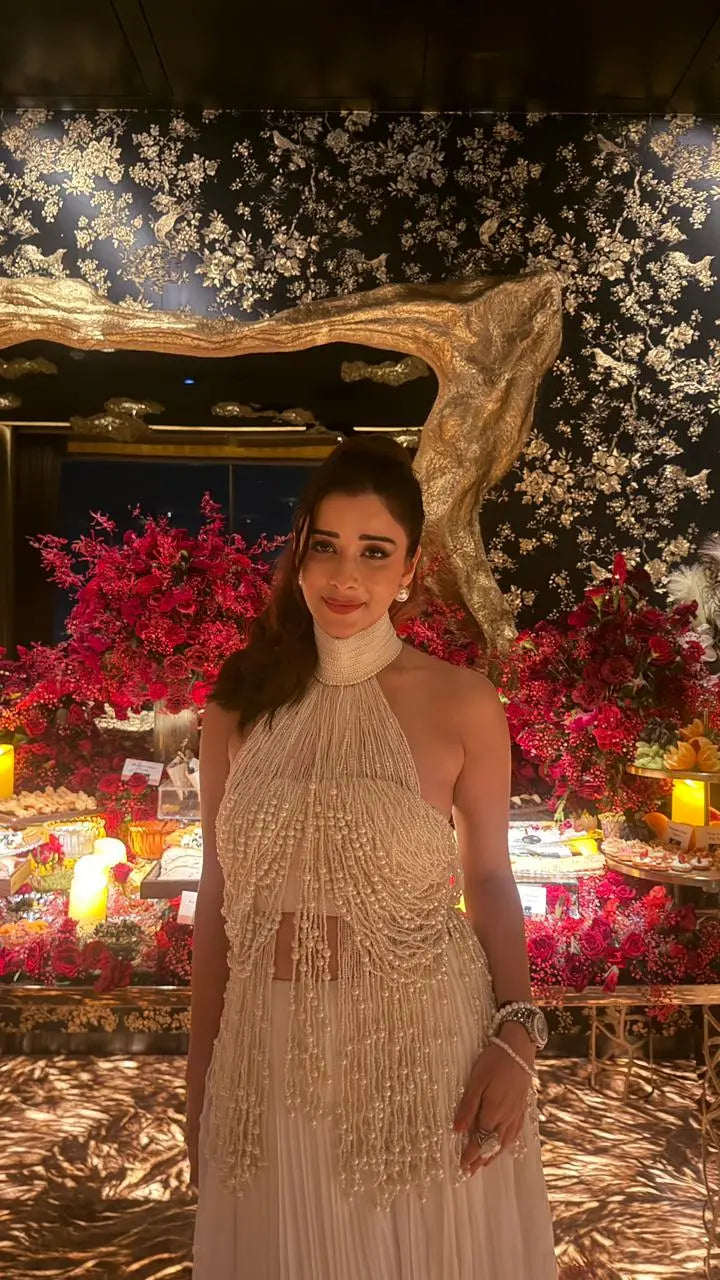 Nyra Banerjee In Our Pearl Cascade Set Ivory Rose