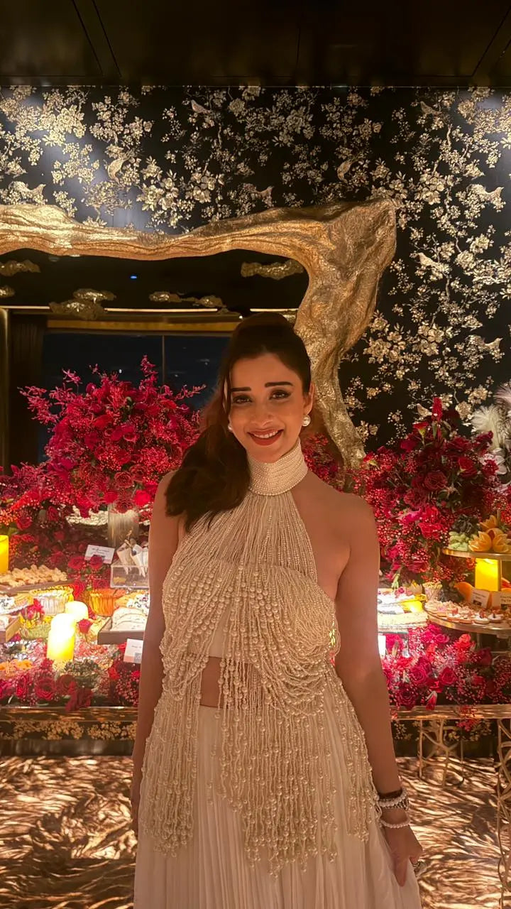 Nyra Banerjee In Our Pearl Cascade Set Ivory Rose
