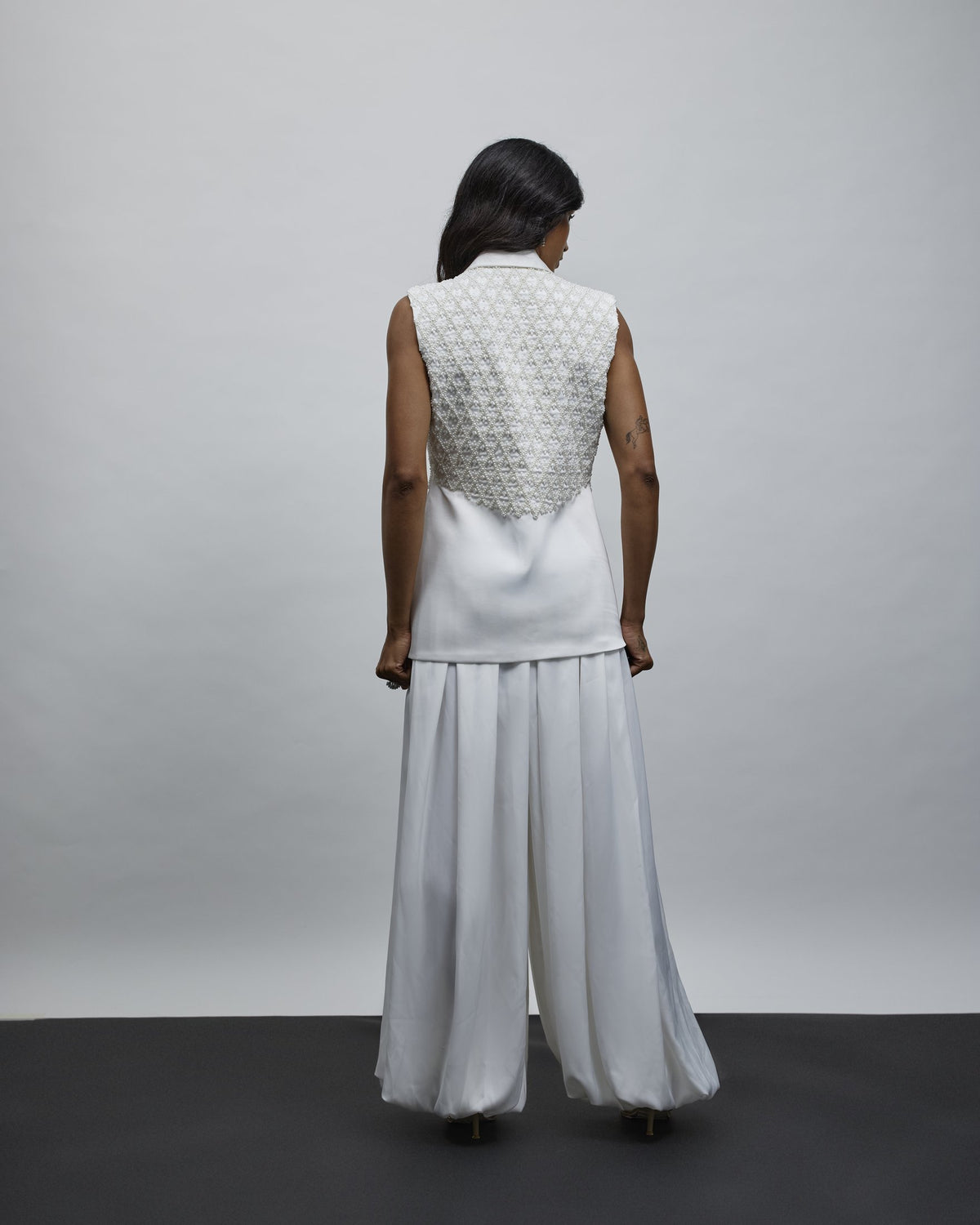 Aarzu Pearl-Embroidered Blazer & Balloon Pants Set — Material G(ir)l