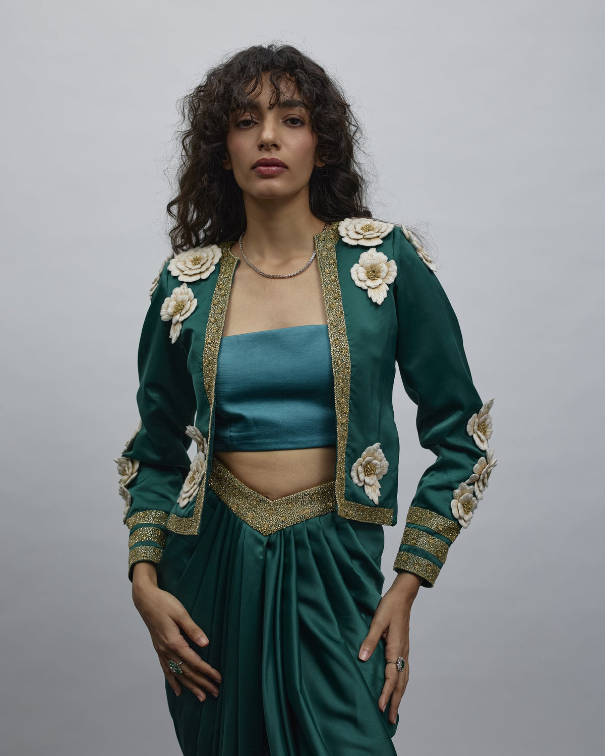 Anaya Bandeau, Jacket & Draped Skirt Set — Material G(ir)l