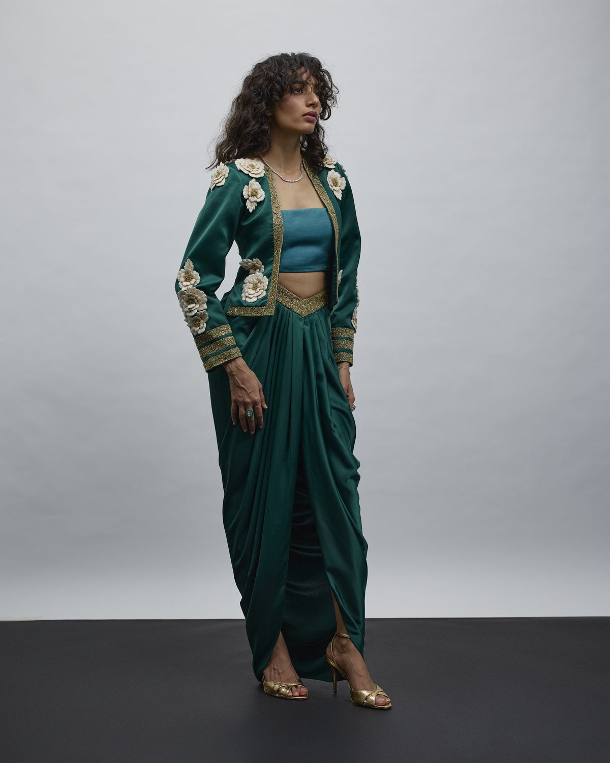 Anaya Bandeau, Jacket & Draped Skirt Set — Material G(ir)l
