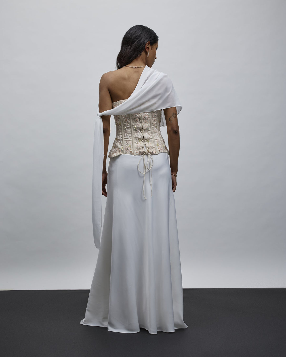 Rooh Corset Gown & Draped Cape — Material G(ir)l