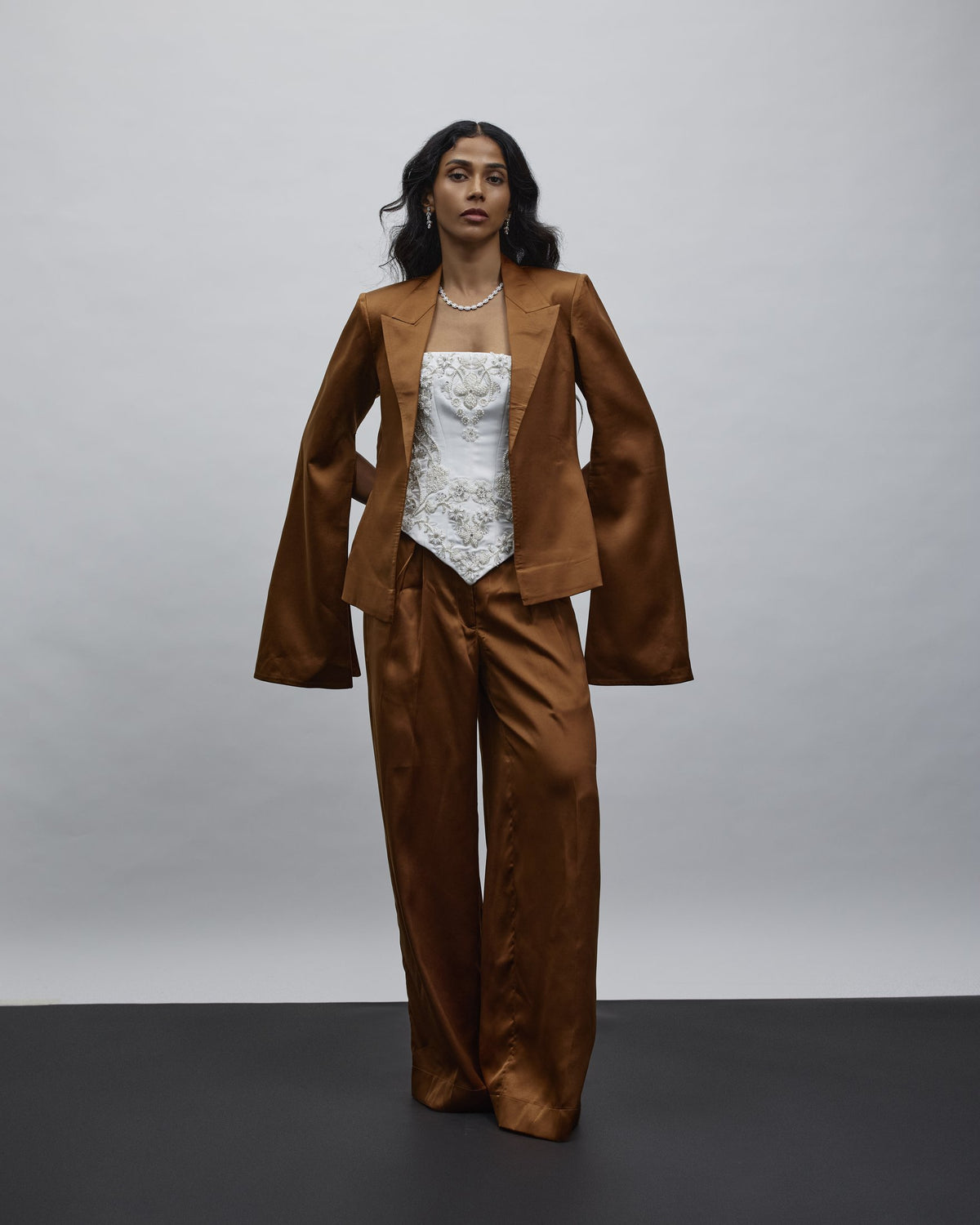 Sahiba Cape Blazer, Corset & Trouser Set — Material G(ir)l