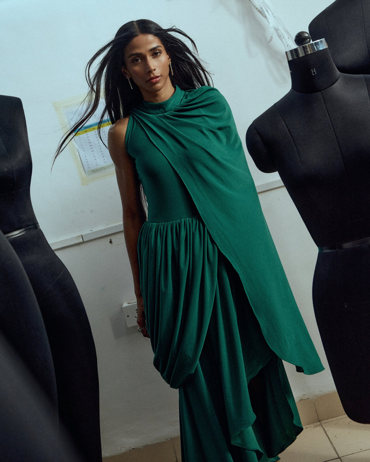 Sera Draped Column Gown — Material G(ir)l