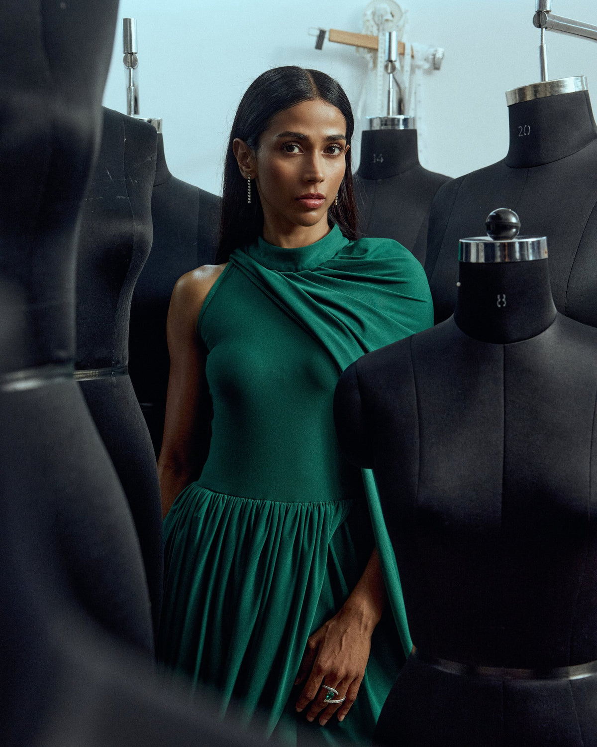 Sera Draped Column Gown — Material G(ir)l