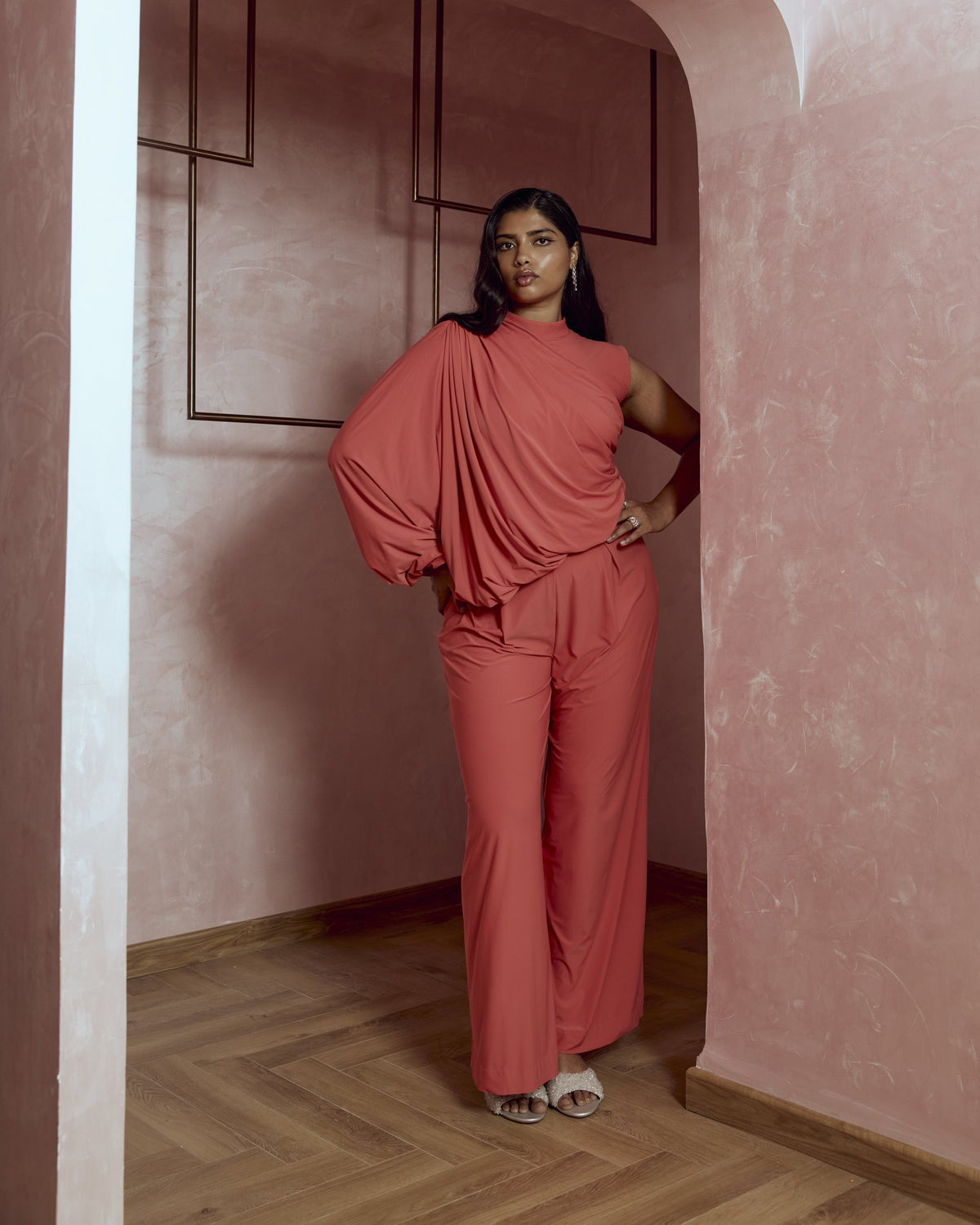 Sienna Draped Top & Palazzo Pants Set — Material G(ir)l