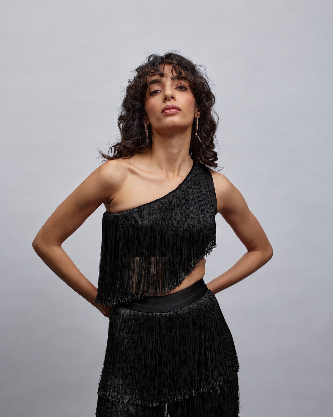 The Rio Fringe Top Ivory Rose