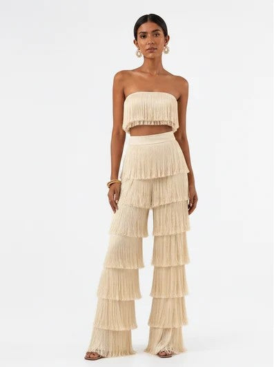 The Rio Fringe - Cream front